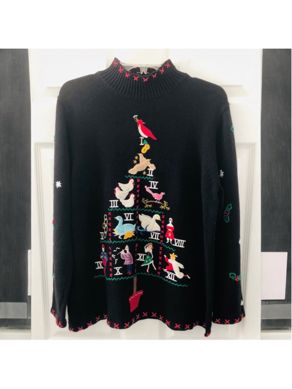Size L Vintage 90’s Design Originals Studio Joy Christmas Sweater 12 Days Icons